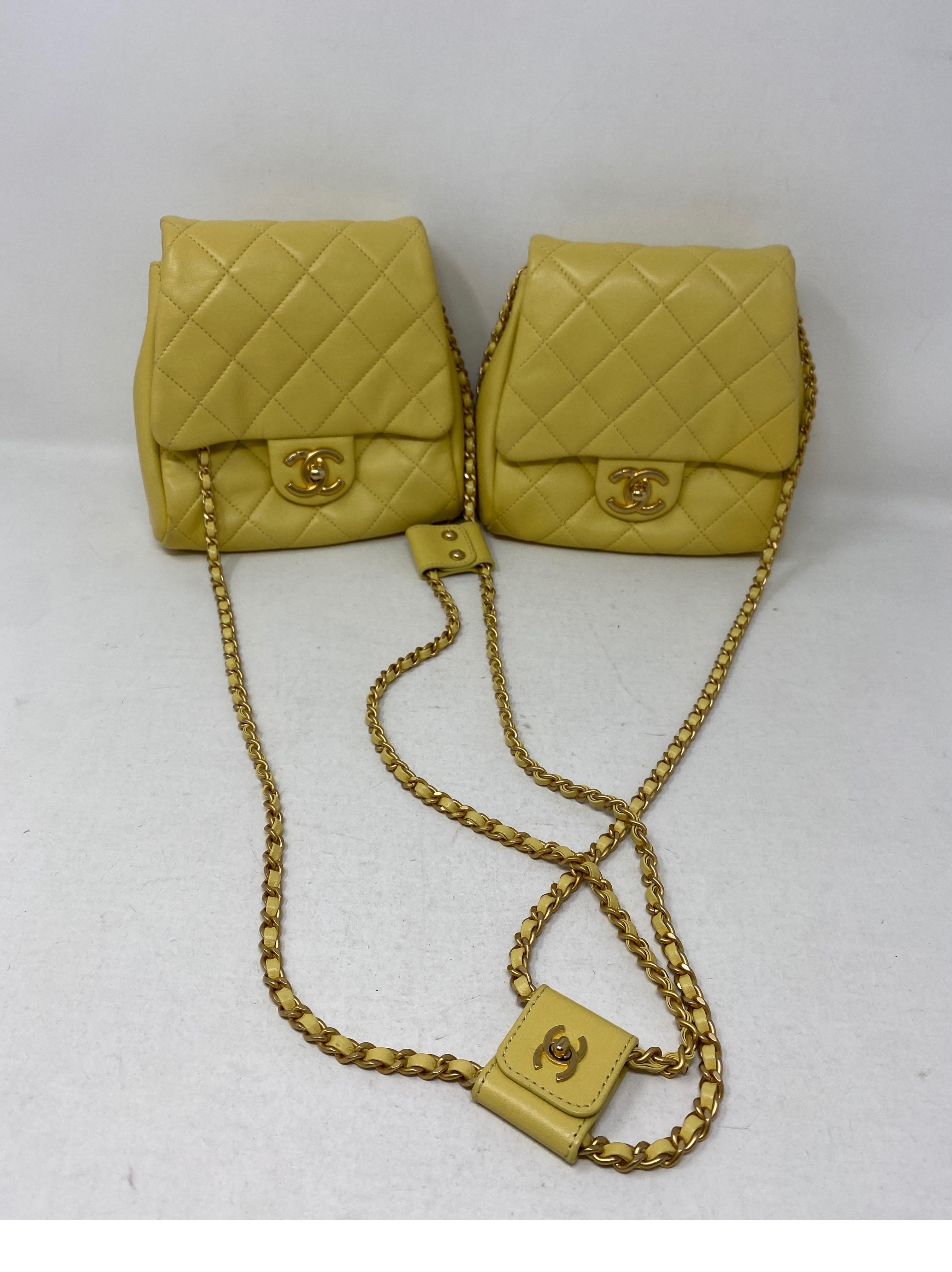 Women's or Men's Chanel Yellow Medium Side-Packs Bag 