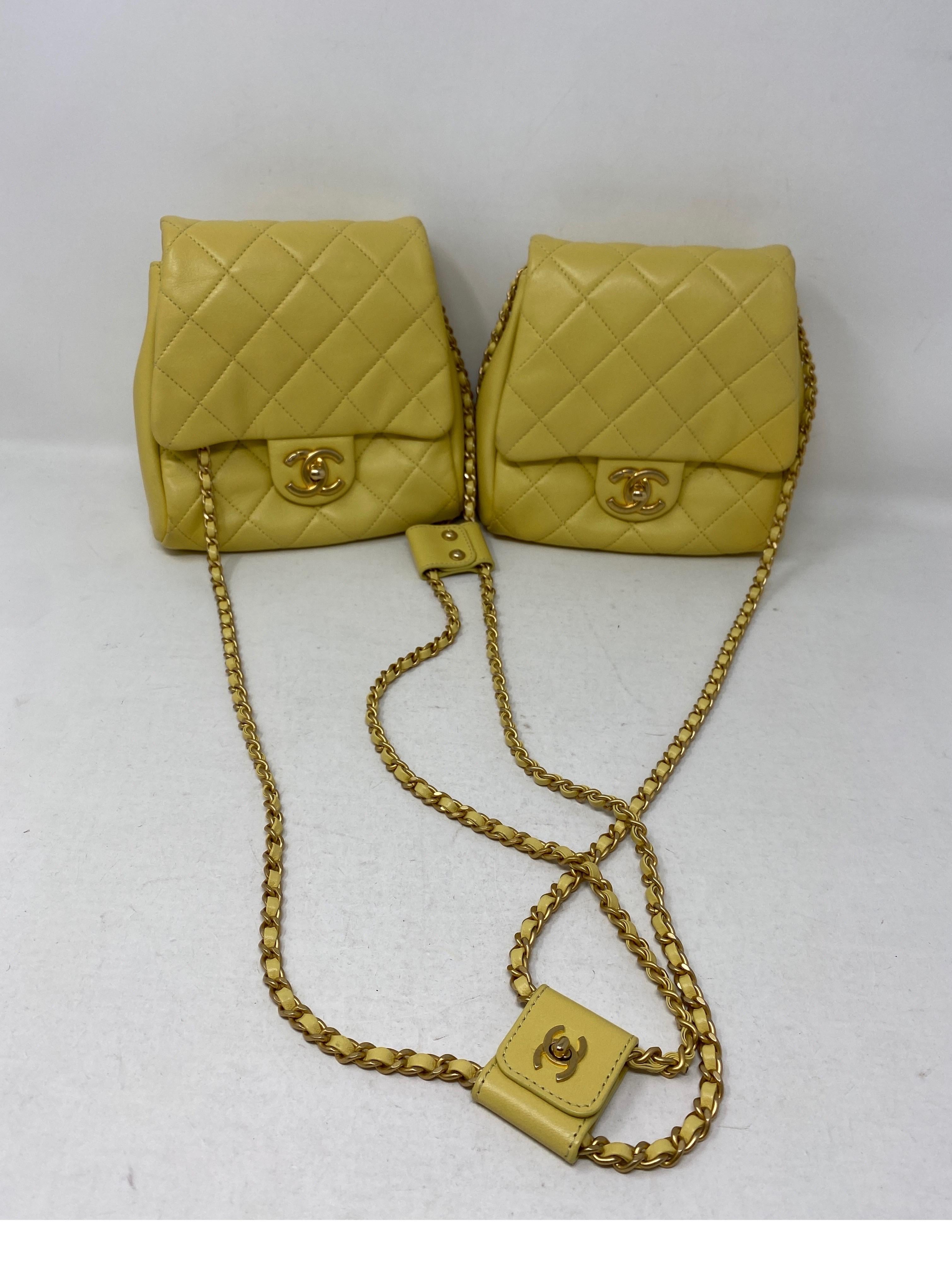 Women's or Men's Chanel Yellow Medium Side-Packs Bag