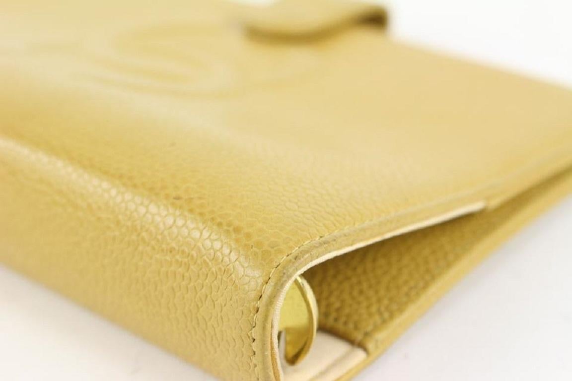 Chanel Giallo Senape Caviale Pelle Anello Medio Agenda MM 922cas80 3