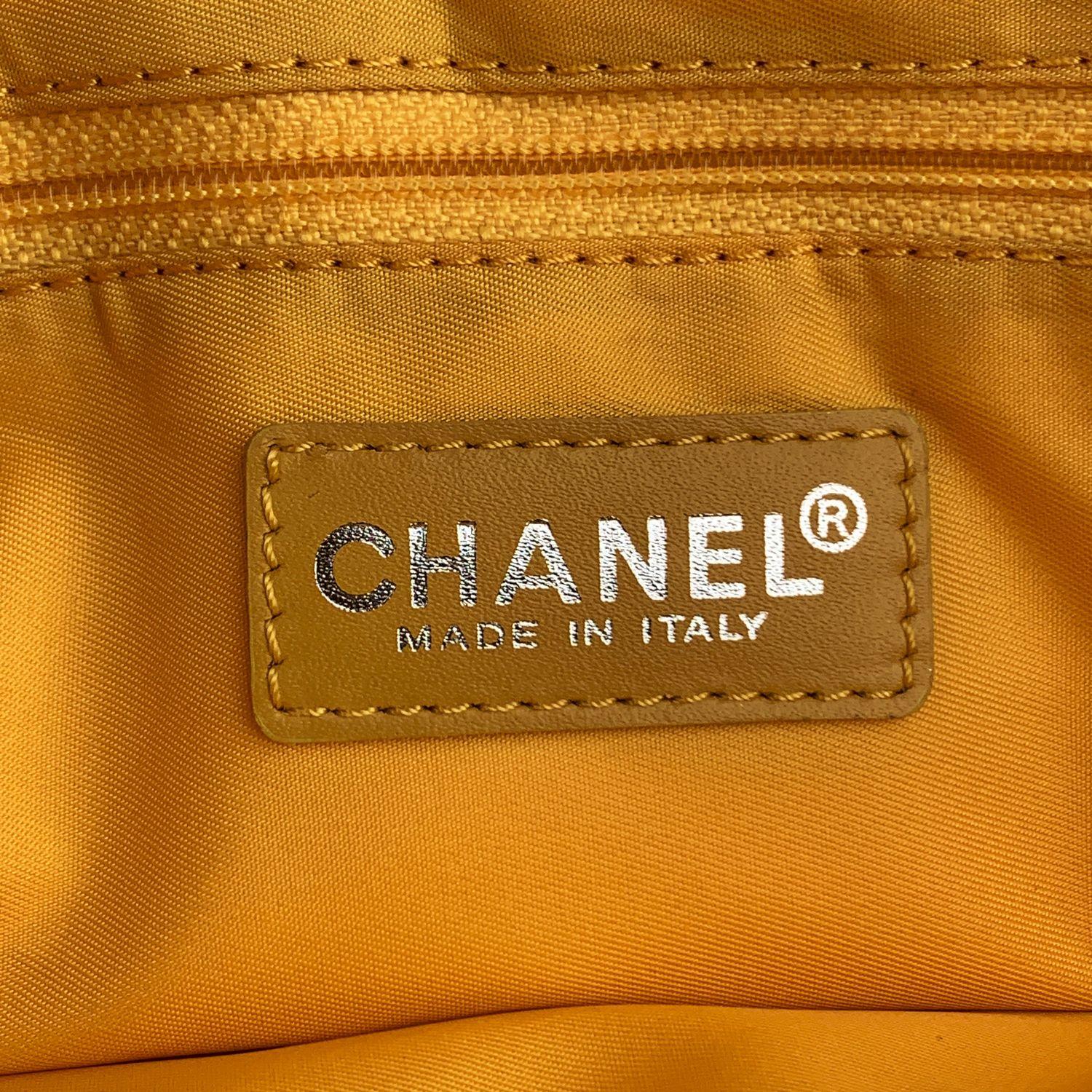 Chanel Yellow Nylon Canvas Travel Line Tote Bag Handbag 1