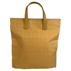Chanel Yellow Nylon Canvas Travel Line Tote Bag Handbag