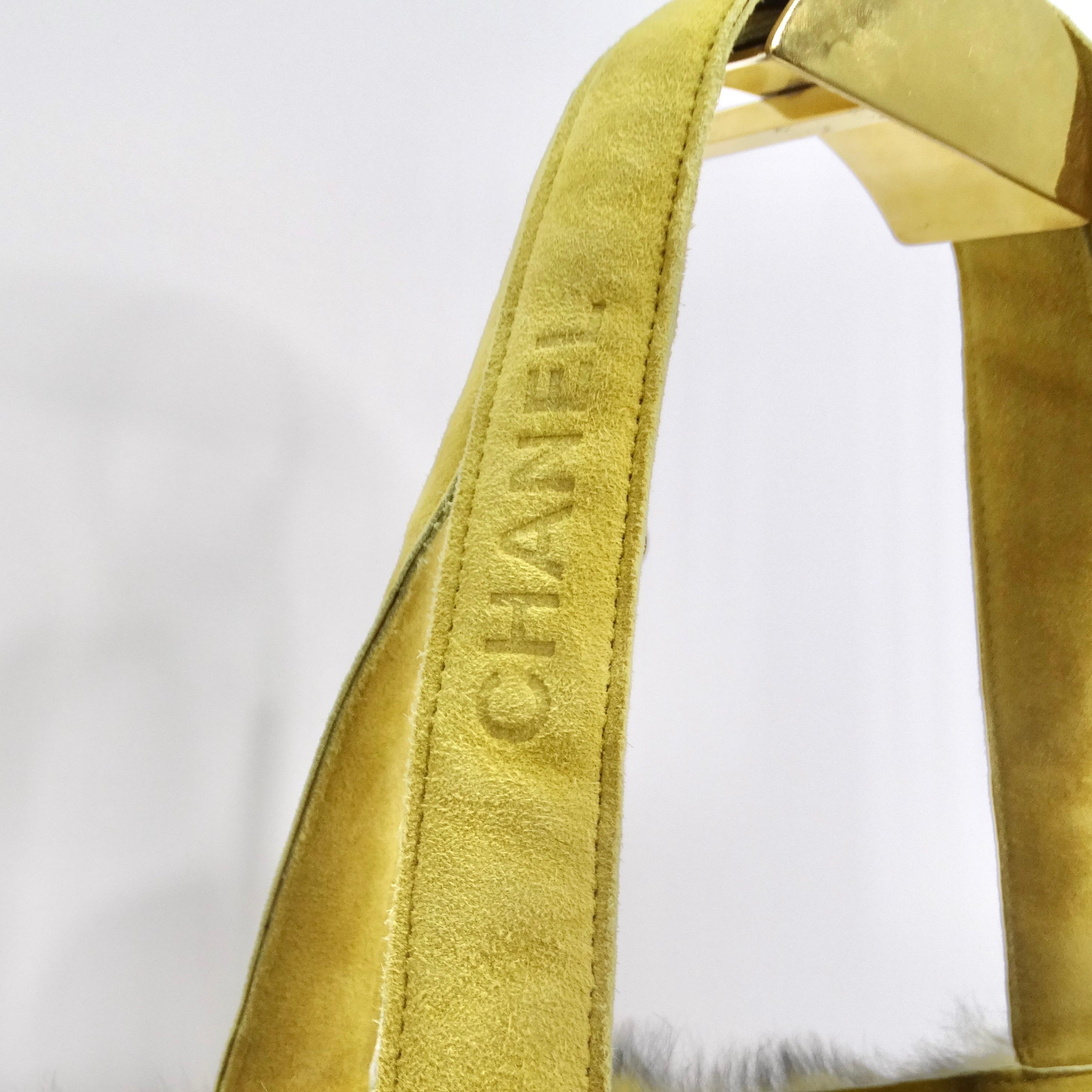 Women's or Men's Chanel Yellow Orylag Fur Shoulder Bag  For Sale