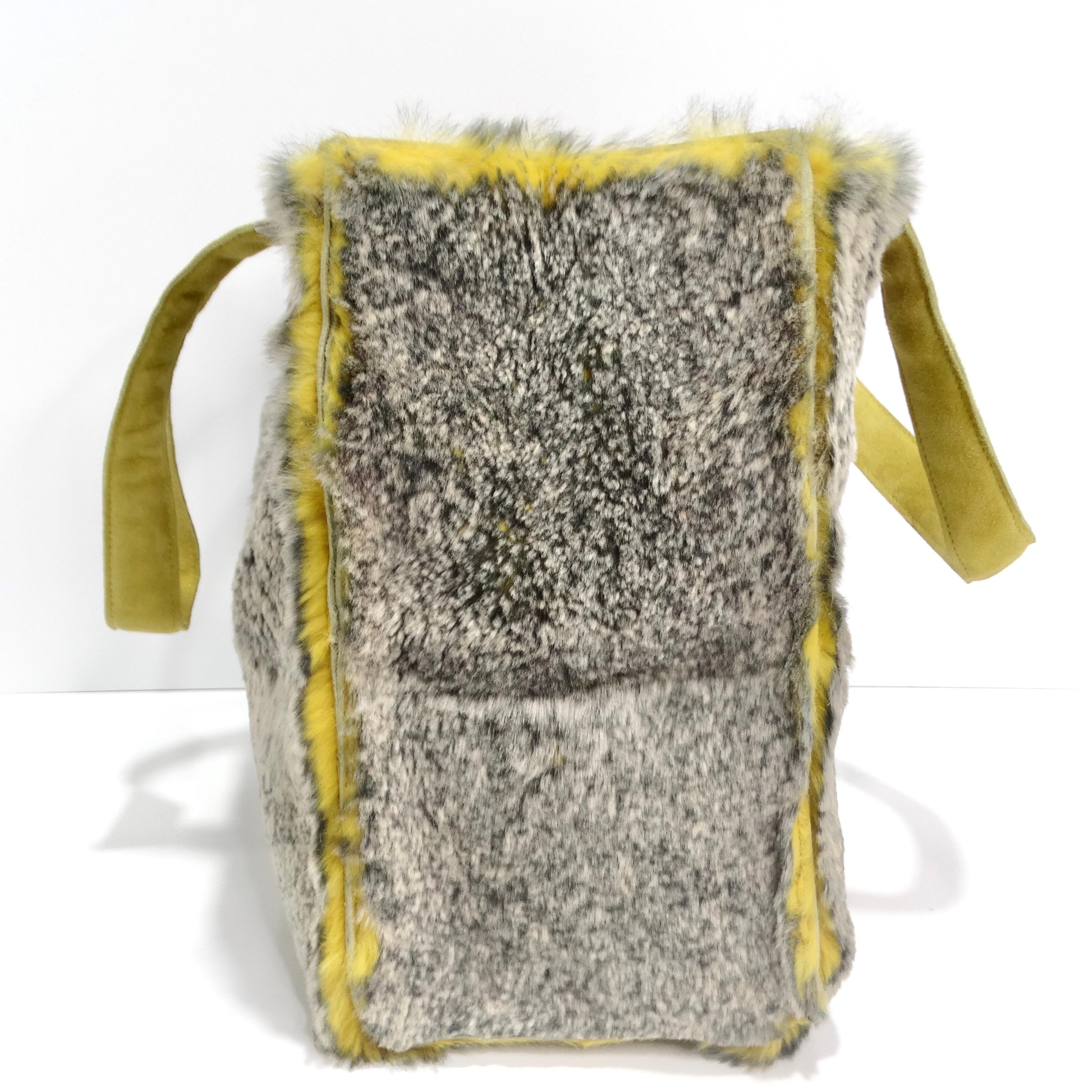 Chanel Yellow Orylag Fur Shoulder Bag  For Sale 3