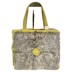 Used Chanel Yellow Orylag Fur Shoulder Bag 
