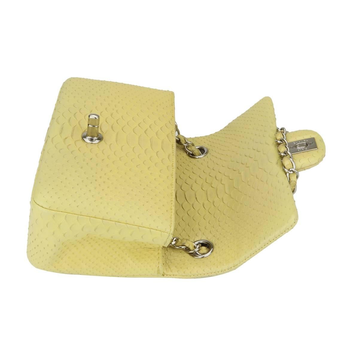 Chanel Yellow Python Rectangular Mini Bag with Silver Hardware, 2014 7