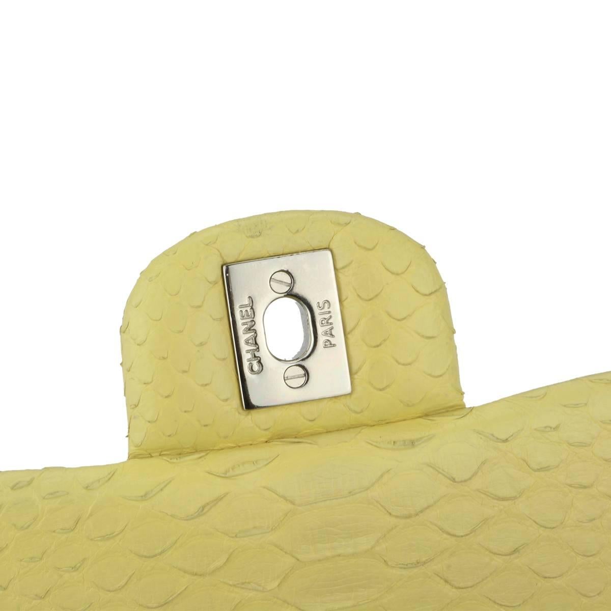 Chanel Yellow Python Rectangular Mini Bag with Silver Hardware, 2014 8