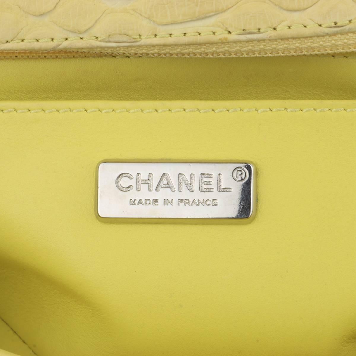 Chanel Yellow Python Rectangular Mini Bag with Silver Hardware, 2014 11