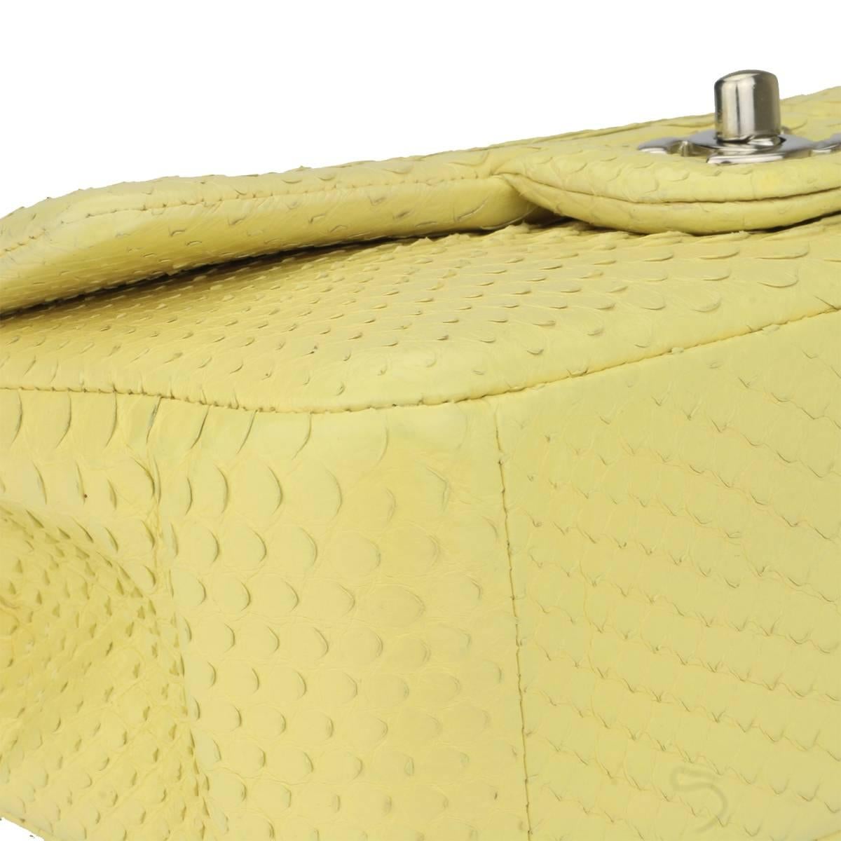 Chanel Yellow Python Rectangular Mini Bag with Silver Hardware, 2014 2