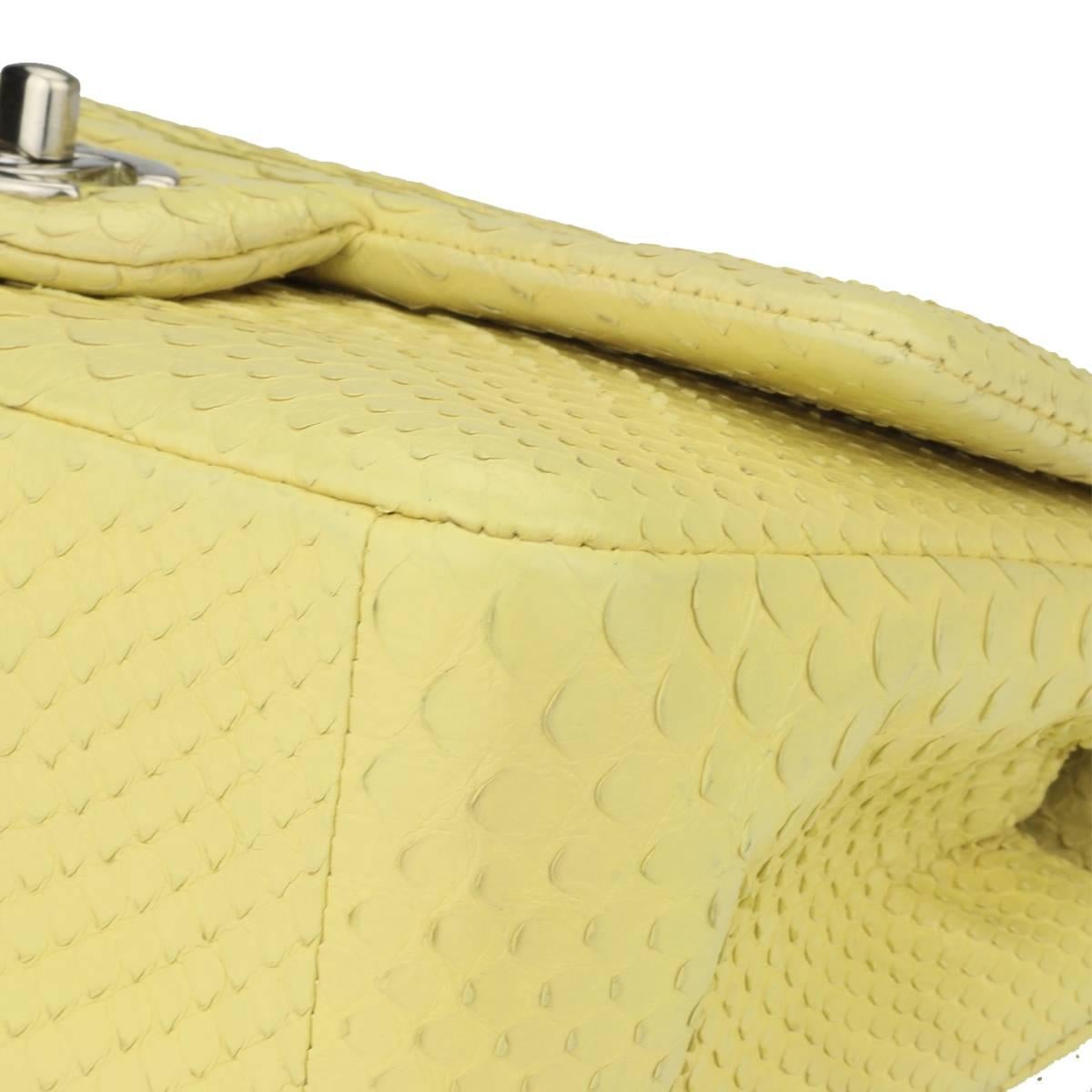 Chanel Yellow Python Rectangular Mini Bag with Silver Hardware, 2014 3