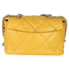 Chanel Yellow Quilted Lambskin Large Chanel 19 Flap Bag