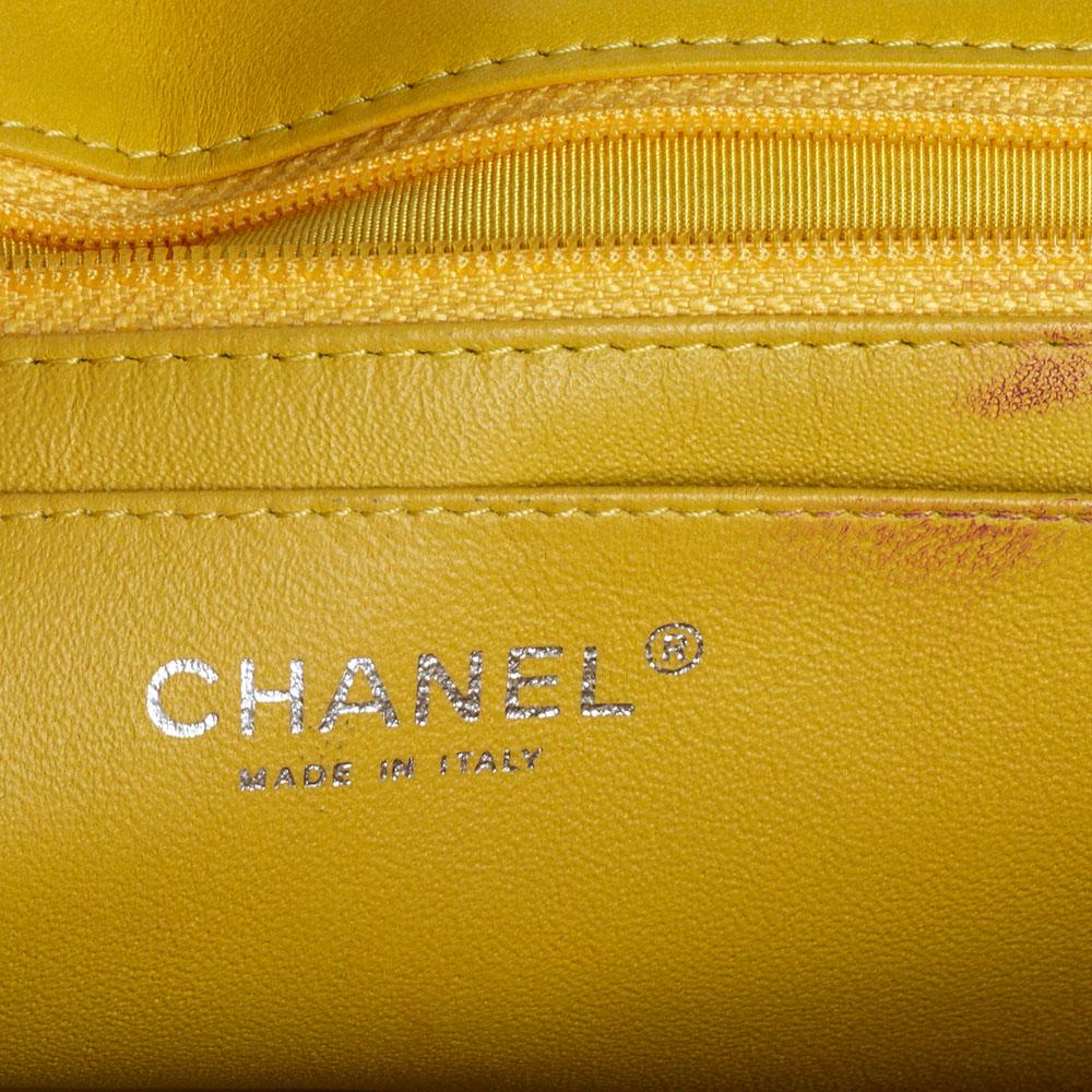 Chanel Yellow Quilted Lambskin Leather Jumbo Classic Single Flap Bag 1