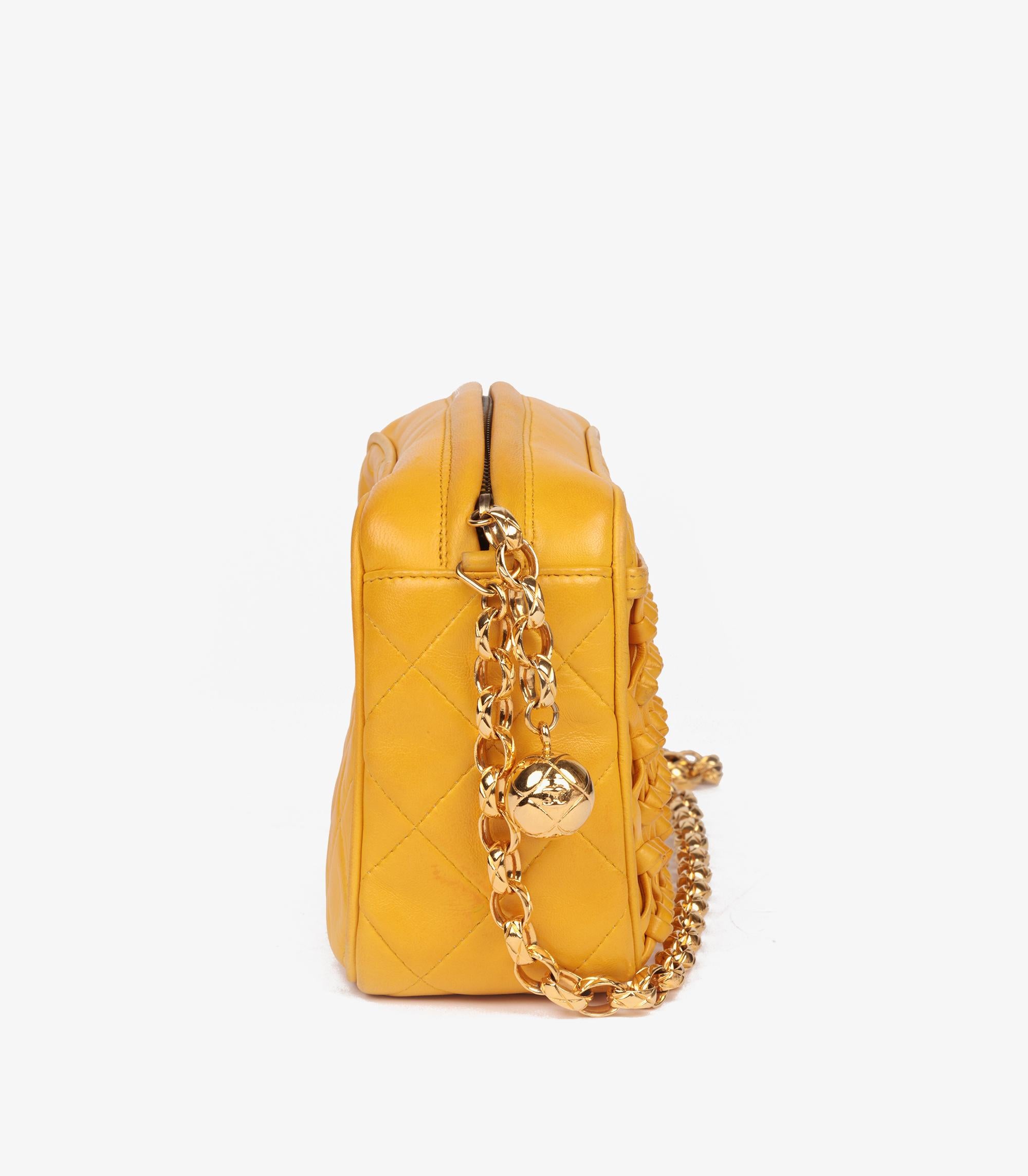 Chanel Yellow Quilted Lambskin Vintage Mini Camera Bag Pour femmes en vente