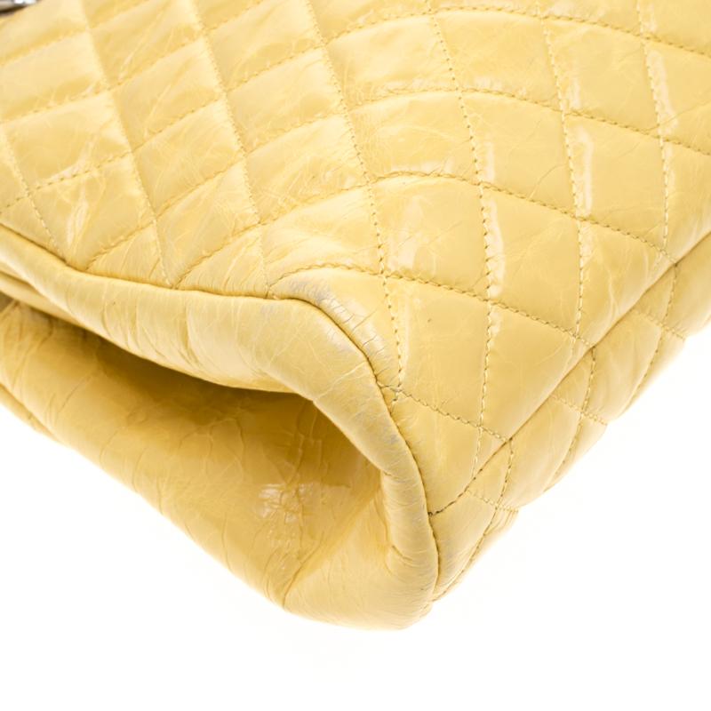 Chanel Yellow Quilted Leather Mademoiselle Bowler Bag 7