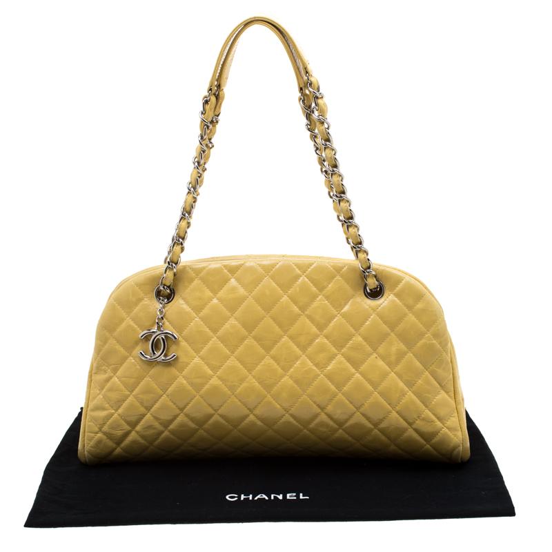 Chanel Yellow Quilted Leather Mademoiselle Bowler Bag 9