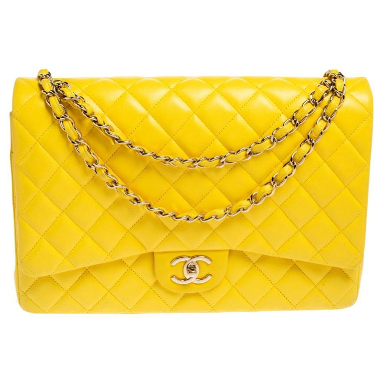 Chanel Yellow Quilted Leather Maxi Classic Double Flap Bag at 1stDibs | chanel classic yellow, chanel yellow flap bag, chanel yellow bag Chanel Yellow Quilted Leather Maxi Classic Double Flap Bag at 1stDibs | chanel classic yellow, chanel yellow flap bag, chanel yellow bag