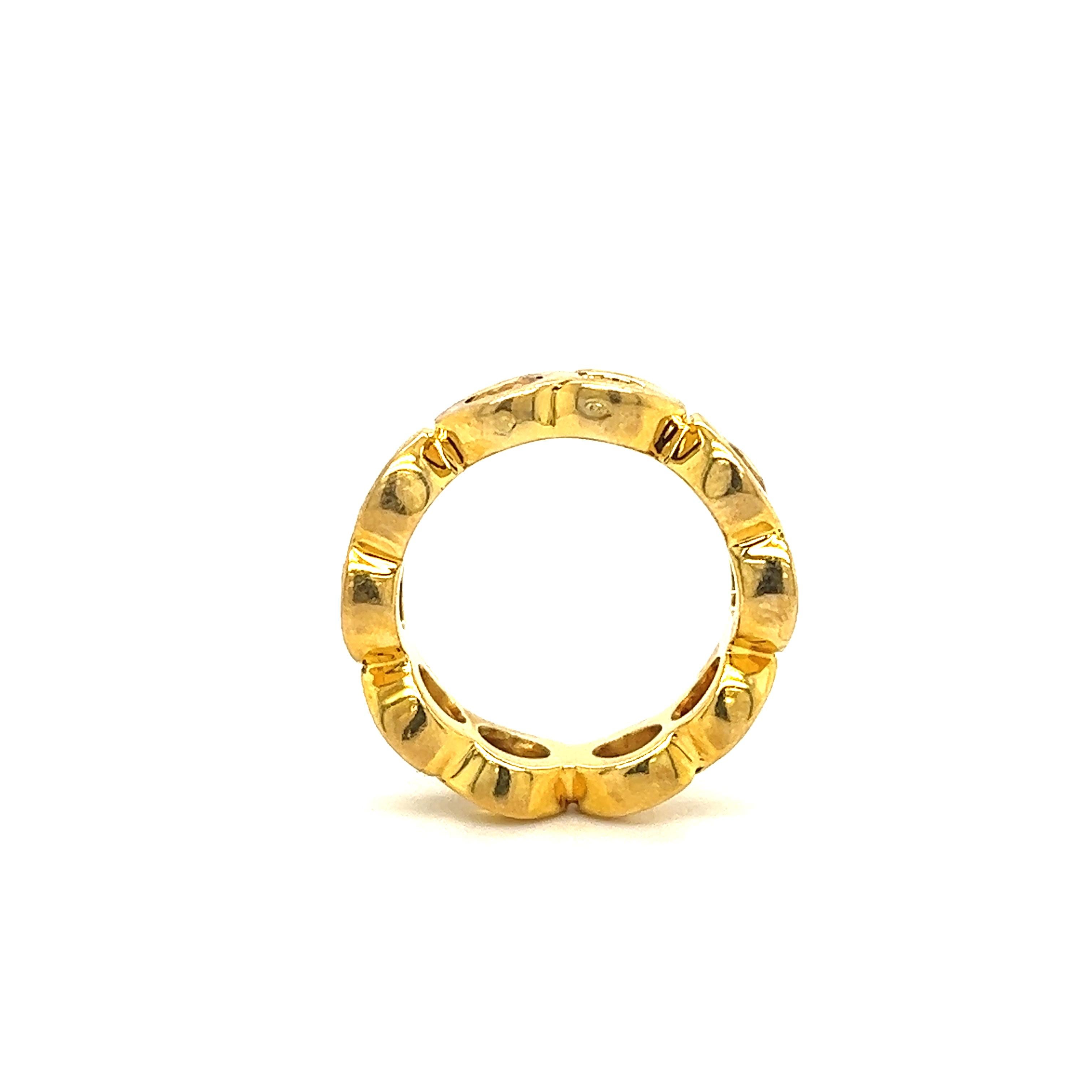 Taille ronde Chanel Bague Coco en or jaune 18 carats et saphirs jaunes en vente