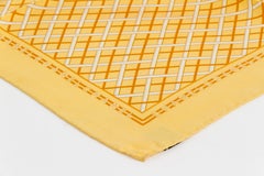 Chanel Yellow Silk Twill Pocket Square Scarf