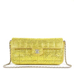 Chanel Yellow Sparkle Medium Classic Flap Bag with Gold Hardware
