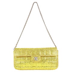 Chanel Yellow Sparkle Medium Classic Flap Bag with Gold Hardware