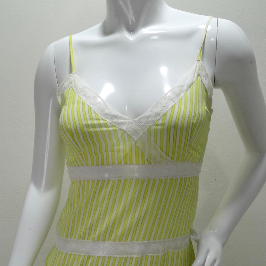 Chanel Yellow Striped Dress circa SS19 In Excellent Condition For Sale In Scottsdale, AZ