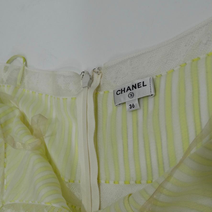 Women's Chanel Yellow Striped Dress circa SS19 For Sale
