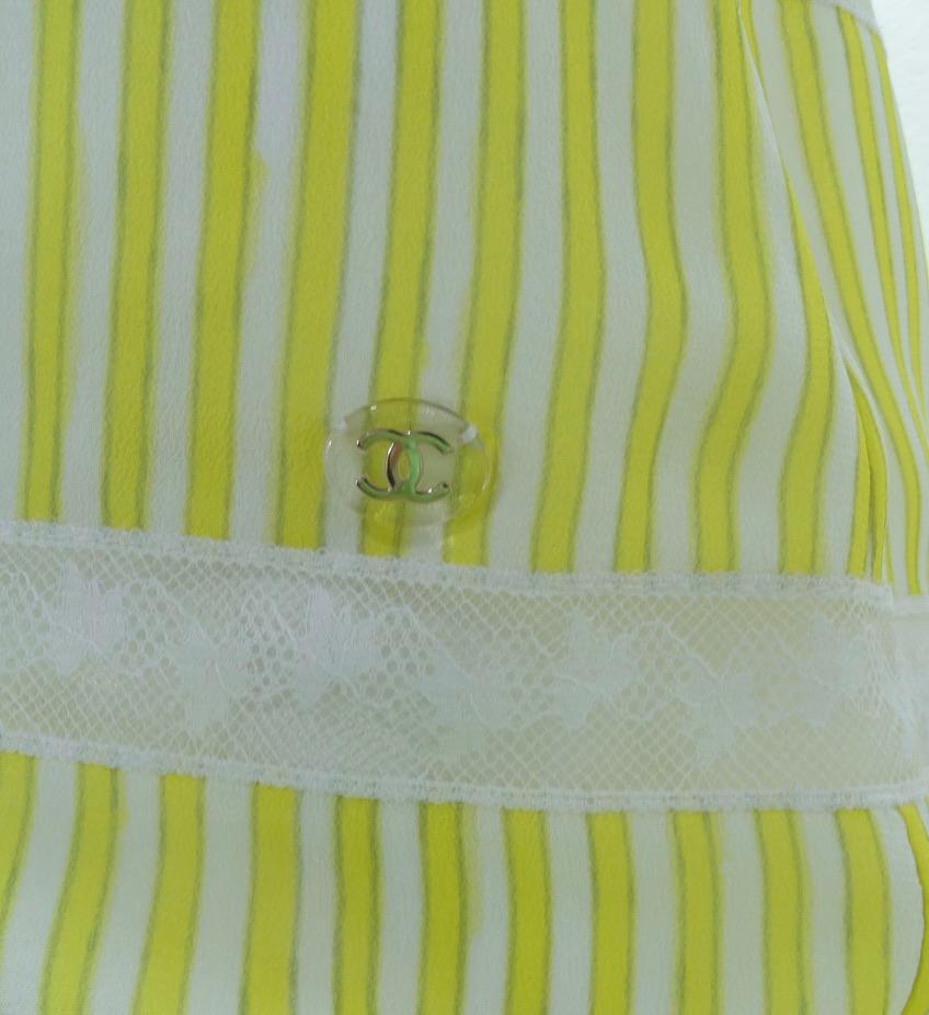 Chanel Yellow Striped Dress circa SS19 For Sale 2