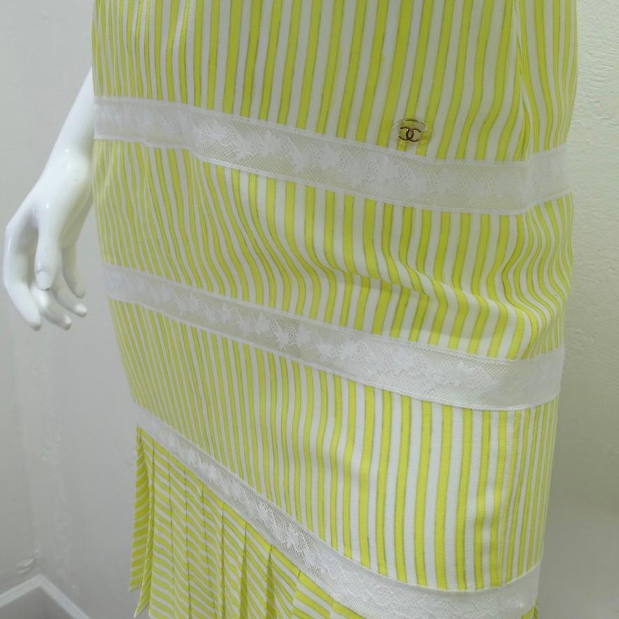 Chanel Yellow Striped Dress circa SS19 For Sale 3