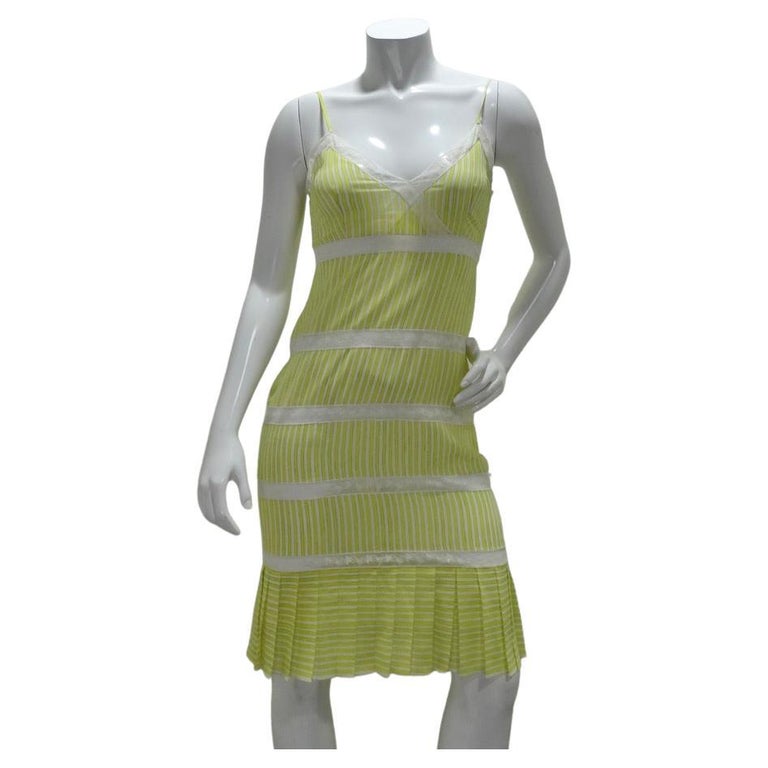 Chanel Yellow Striped Dress circa SS19 For Sale at 1stDibs