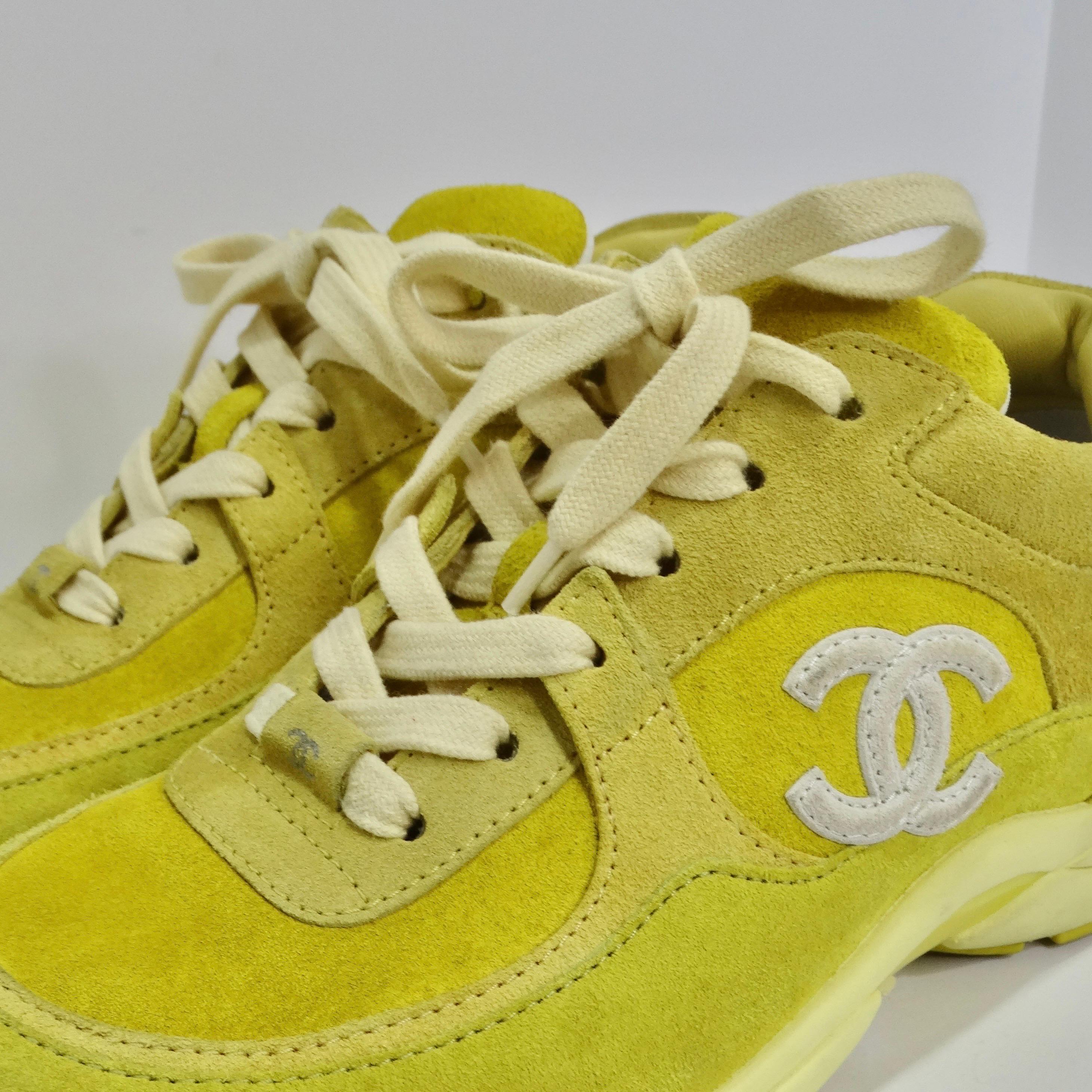 Chanel Yellow Suede Trainers 2