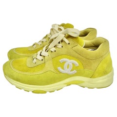 Chanel Yellow Suede Trainers