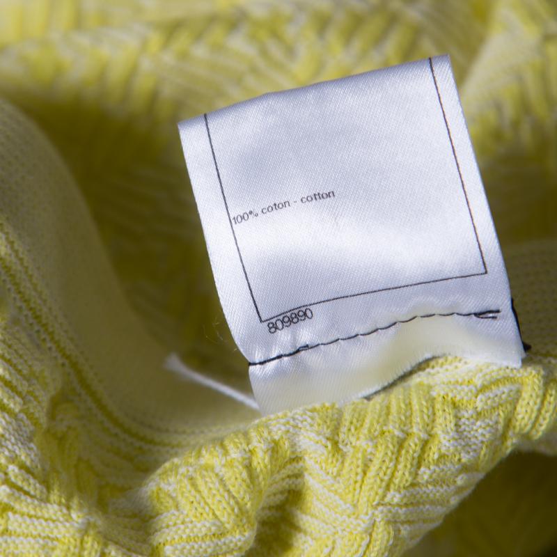Chanel Yellow Textured Cotton Jacquard Knit Mini Skirt S 2