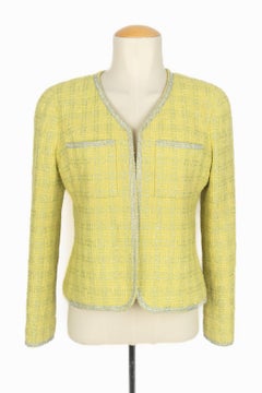 Chanel yellow tweed jacket
