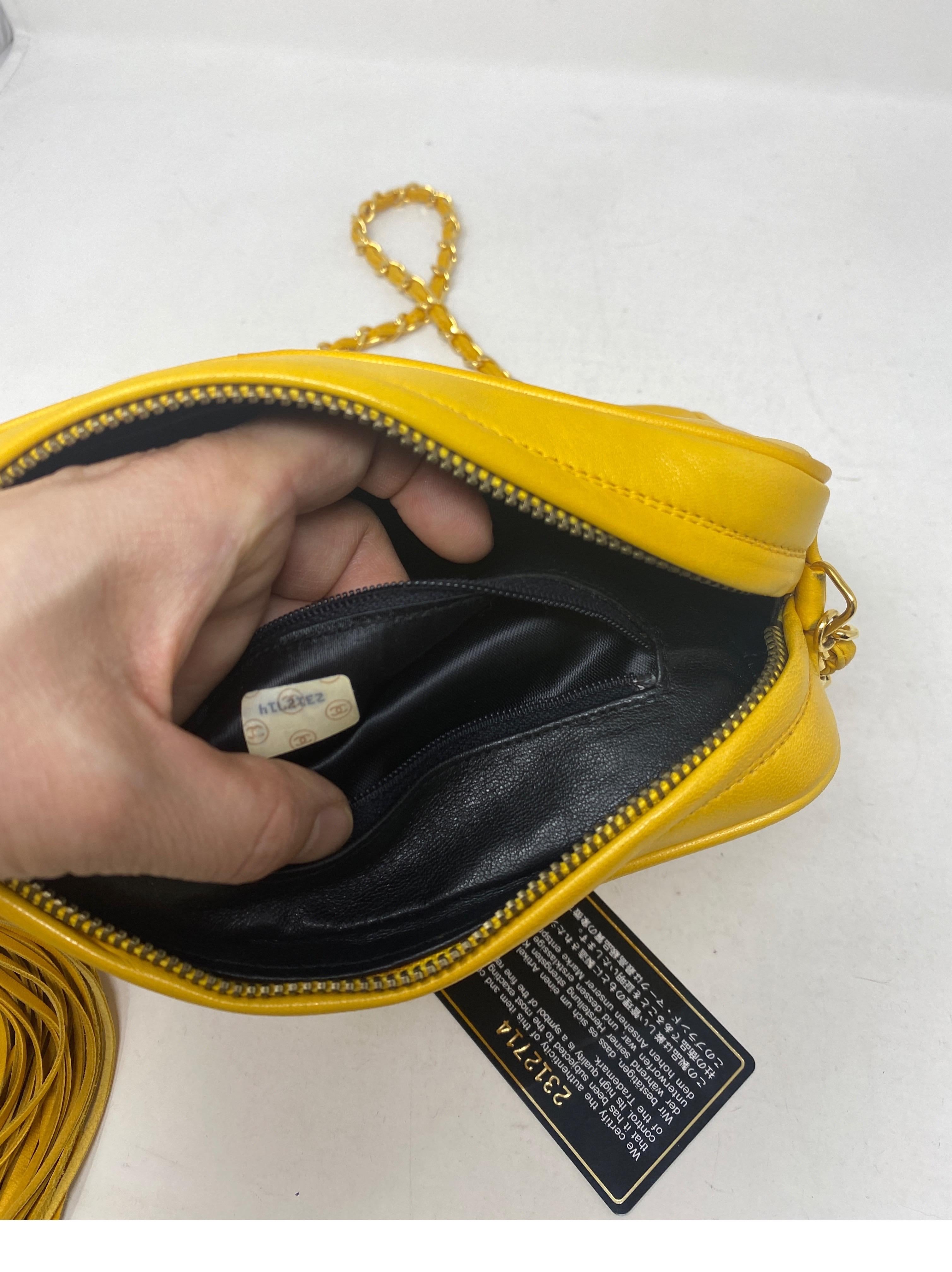 Chanel Yellow Vintage Tassel Bag  9