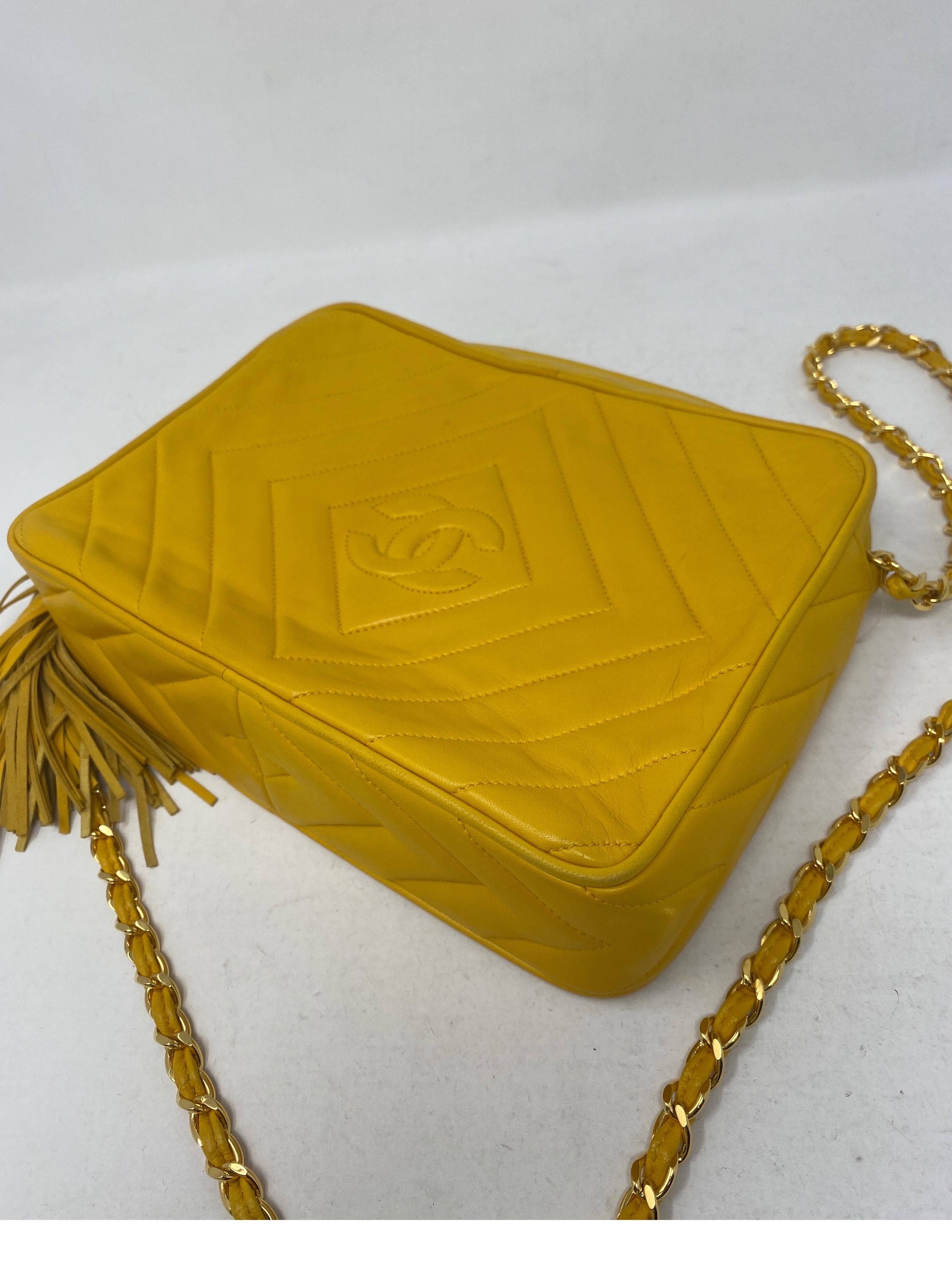 Women's or Men's Chanel Yellow Vintage Tassel Bag 