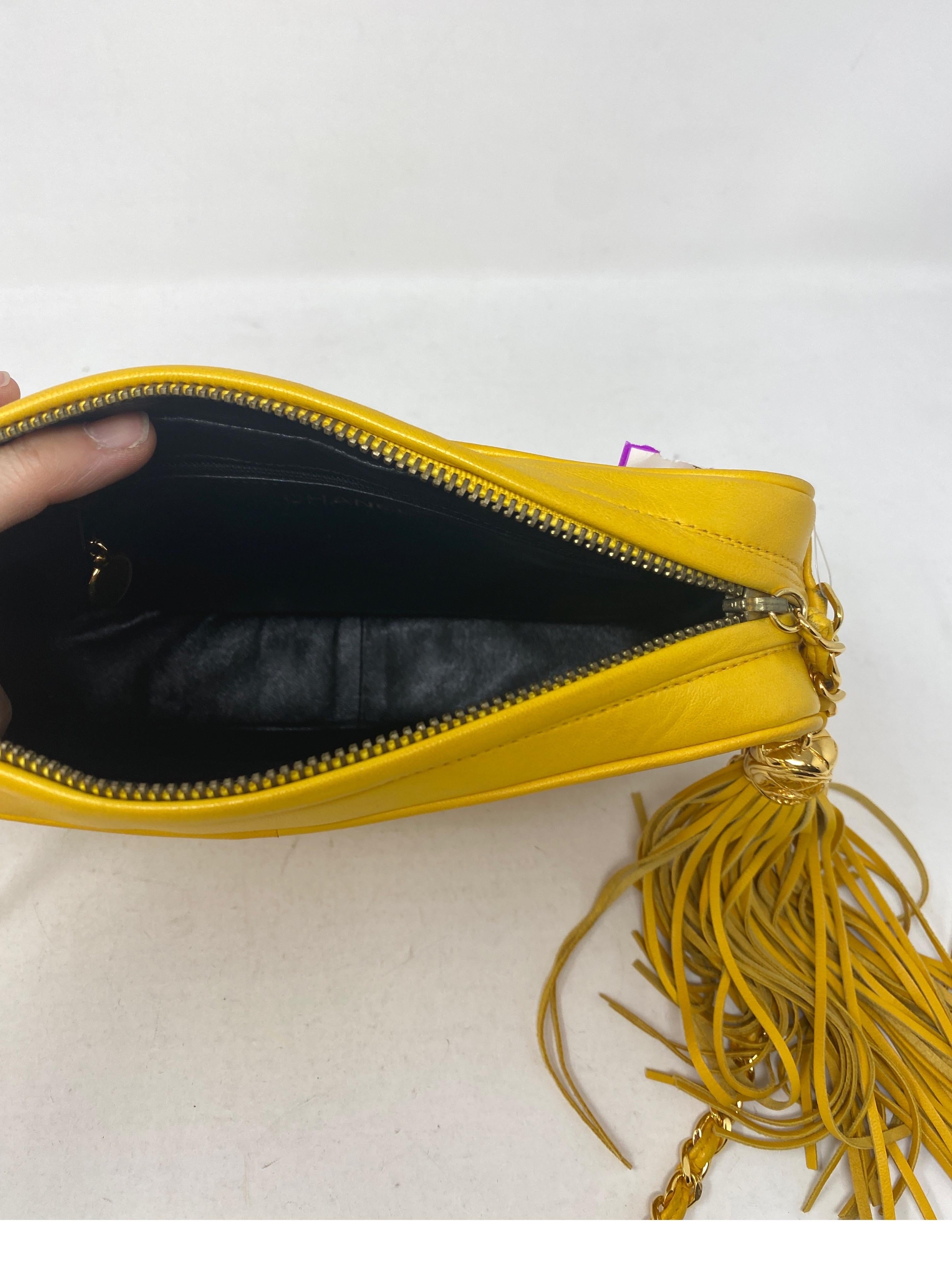 Chanel Yellow Vintage Tassel Bag  1