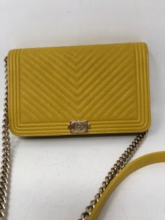 Chanel Yellow Wallet On Chain Crossbody Bag