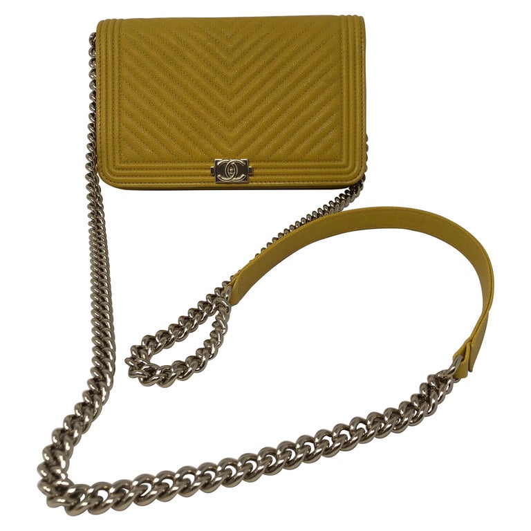 Chanel Yellow Wallet On Chain Crossbody Bag at 1stDibs