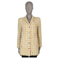 Chanel - Veste 96P FRINGE TWEED en laine jaune M