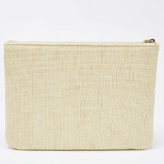 Chanel Yellow Woven Raffia Deauville O Case