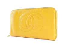 Chanel Yellow Zippy Organizer Large Caviar 222348 Wallet