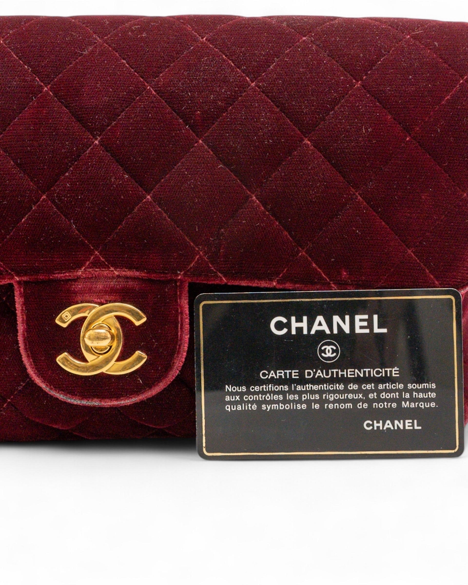 Chanel Zaino Vintage Velluto Bordeaux For Sale 9