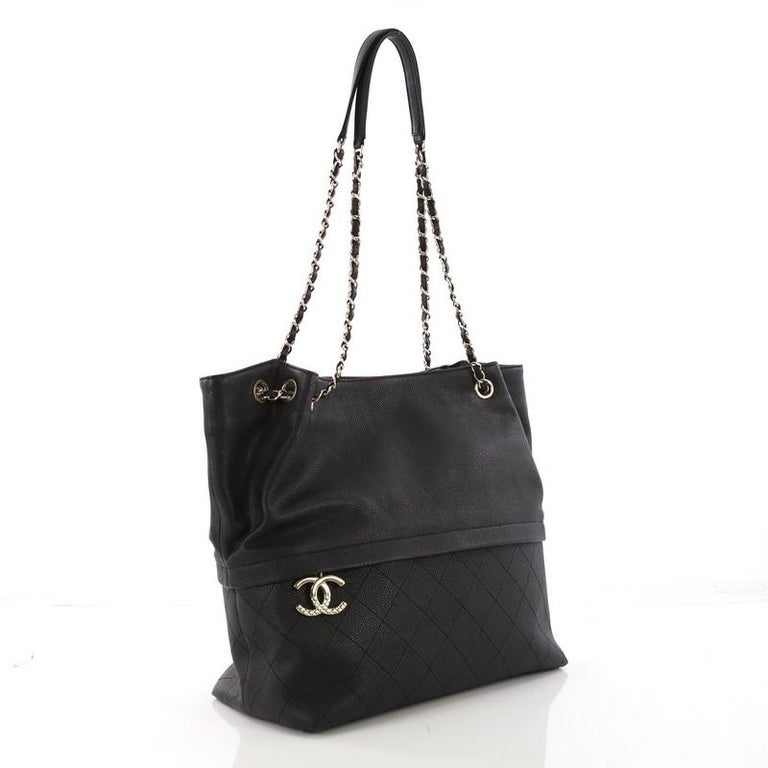 Chanel Zip and Carry Shopping Tote Quilted Caviar Large at 1stDibs  chanel  zip tote, chanel zipped shopping bag, chanel tote with zipper