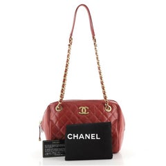 Chanel Zip Around Chain Camera Bag Quilted Lambskin Medium