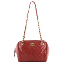 Chanel Zip Around Chain Camera Bag Quilted Lambskin Medium