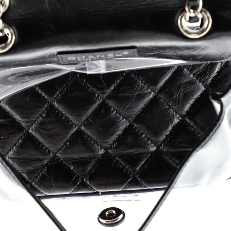 Black Chanel Zip Around Flap Backpack Quilted Crumpled Calfskin and PVC Small