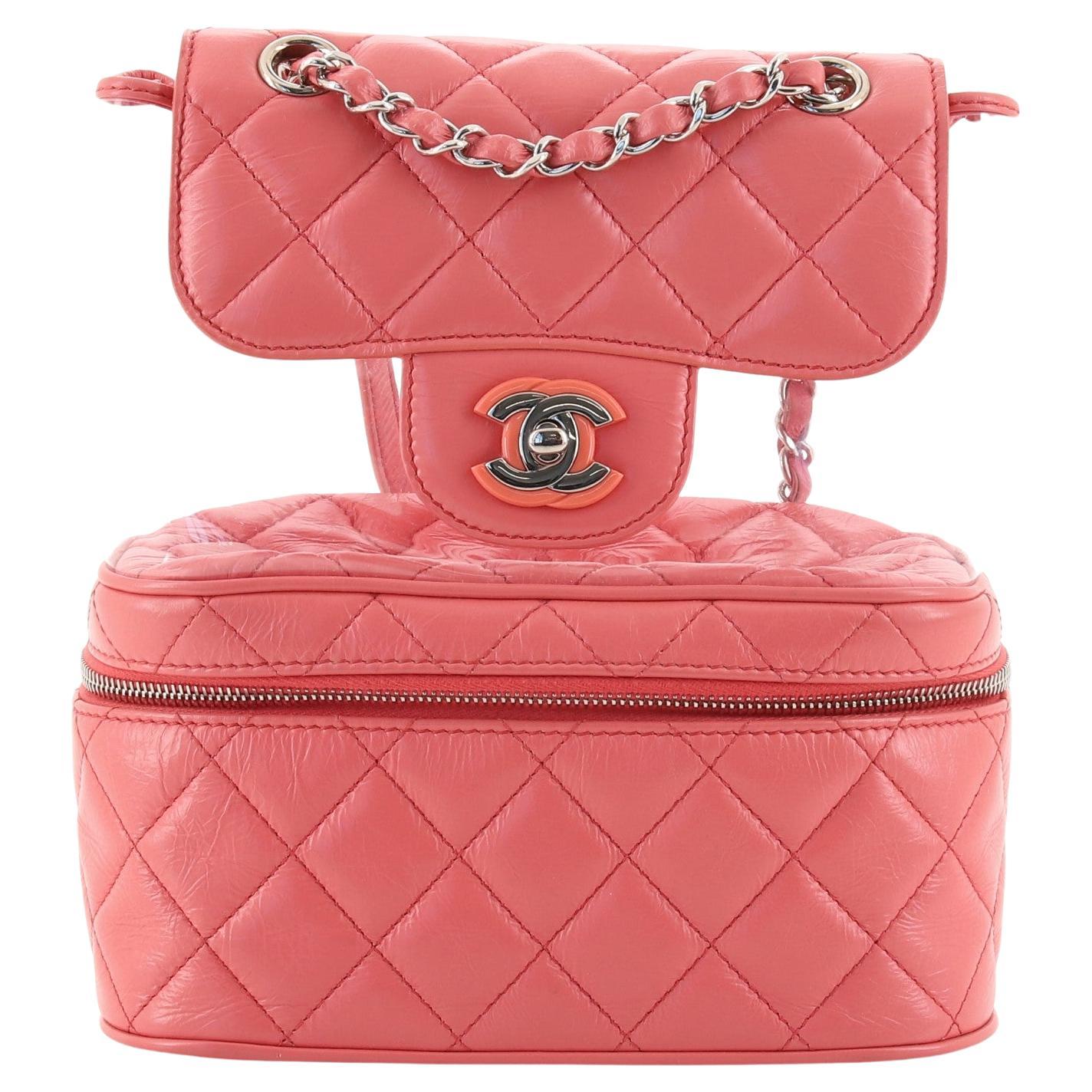 Chanel Zip Around Flap Backpack Quilted 