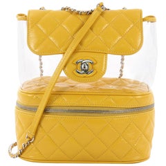 Chanel Zip around Flap Bag Quilted Crumpled Calfskin and PVC Small
