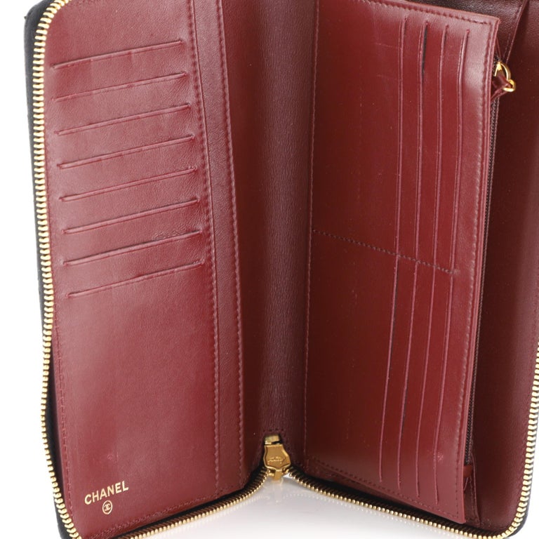 Chanel Zip Around Organizer Wallet Quilted Caviar Large at 1stDibs