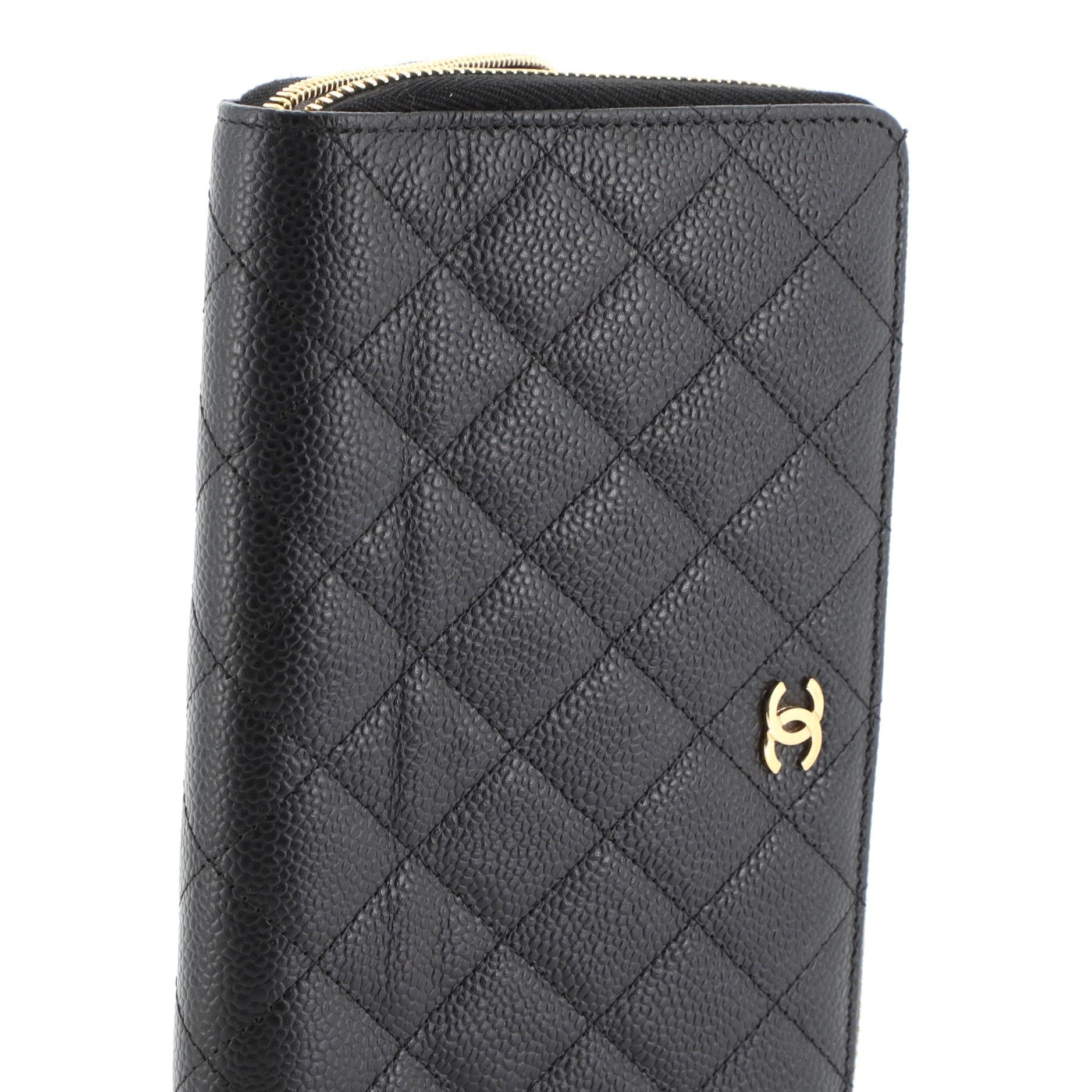 Chanel Zip Around Organizer Wallet Quilted Caviar Large  1