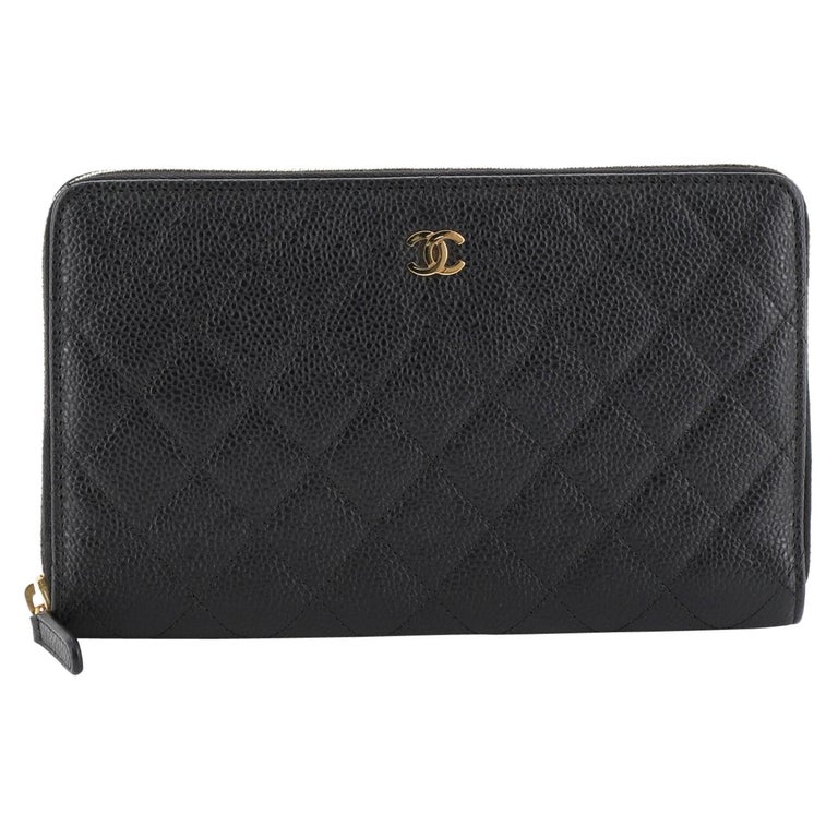 Chanel Zip Around Organizer Wallet Quilted Caviar Large at 1stDibs